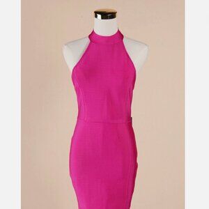 Magenta Pink Naven Silk Midi Dress